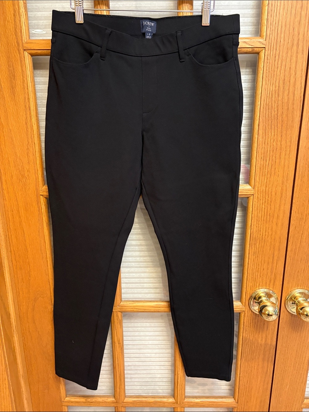 J. Crew Gigi Black Slim Pull-on Stretch Ankle Pants